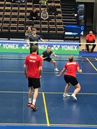 Välieräottelu Juuso ja Noora vastaan Anton Kaisti HBC ja Iina Suutarinen ESB 0-2 (18-21, 12-21) SM 4.2.2023.