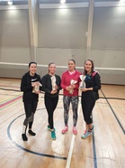 Seurahistoriaa tehneet naistensarjan pelaajat! Outi, Elli, Anne ja Reetta 11.5.2019