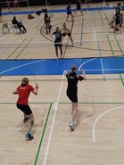 Toisen kierroksen ottelu. Noora Nokkala/ Iina Suutarinen - Krista Forss/ Laura Jalli 21-7, 21-10