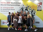 Sulikset MM-2019, Hannu, Virpi, Viivi, Jani, Kati, Makke, Antti (rok), Riku ja Hesee